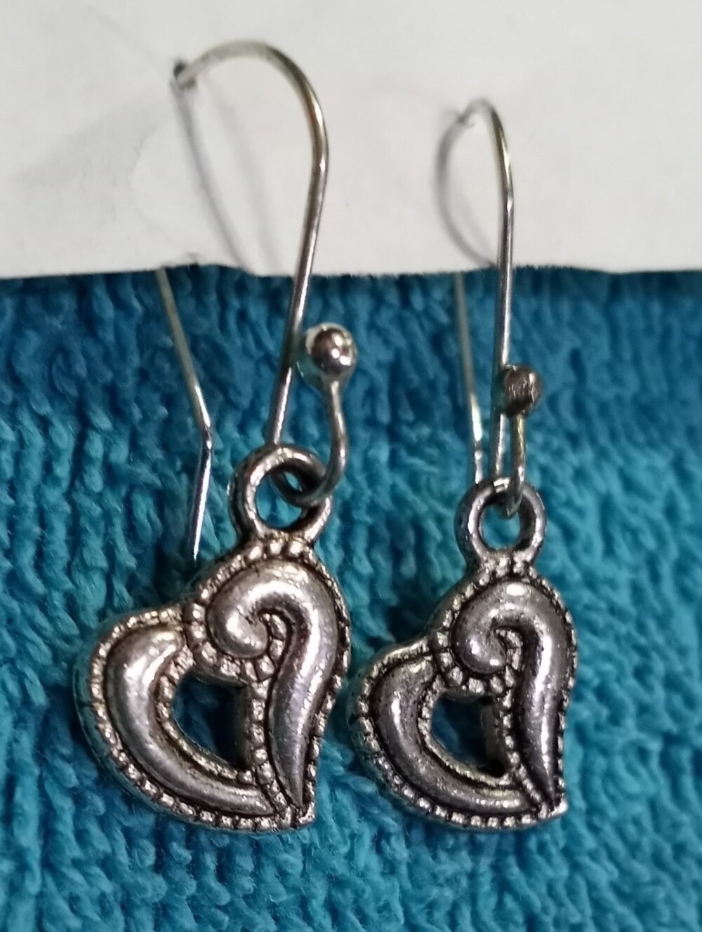 Silver Heart Dangle Earrings - Women Jewelry